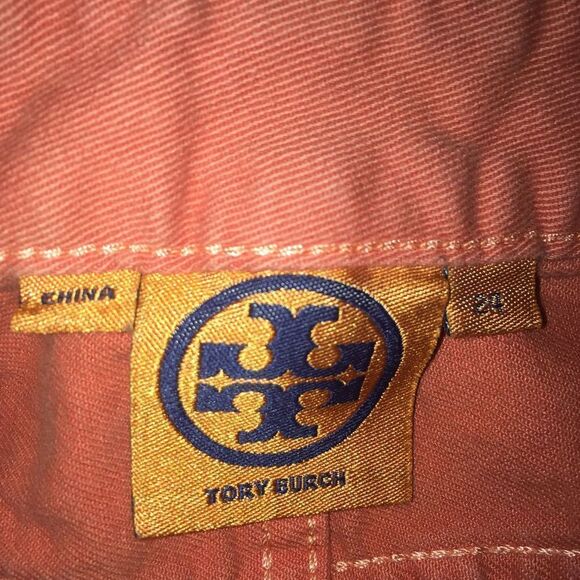 Tory Burch salmon pink size 24 cropped skinny jeans - Picture 2 of 5